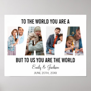 Poster Papa Photo Collage Anniversaire Papa Présent Papa