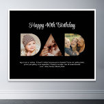 Poster Papa Photo Collage Fête des pères découpée Anniver<br><div class="desc">Célébrez les moments spéciaux avec votre père avec cette photo de papa Collage design. Ce design personnalisable est parfait pour créer un cadeau personnalisé et sincère pour la Fête des pères et la célébration d'anniversaire. Créez un magnifique collage avec le mot DAD, avec des moments chéris, créant un voyage visuel...</div>