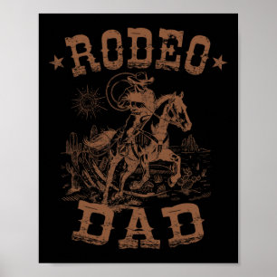 Poster Papa Rodéo Cow-boy Occidental Papa Famille Tenue É