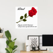 Poster Papa Rose rouge simple (Bureau à domicile)