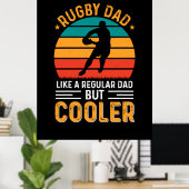 Poster Papa Rugby (Bureau à domicile)