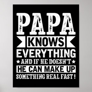 Poster Papa Sait Tout Ce Qui Est Amusant Fête des pères S