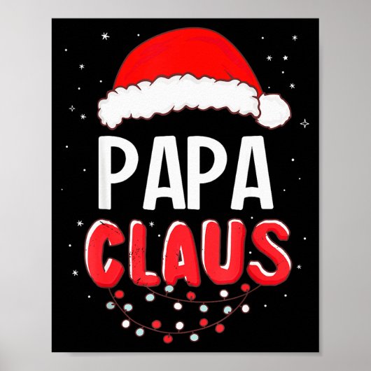 Poster Papa Santa Claus Christmas Matching Costume (Devant)