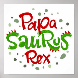 Poster Papa Saurus Rex Graphic