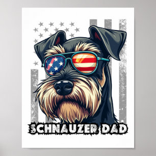 Poster Papa schnauzer miniature mignon chiens Fête des pè