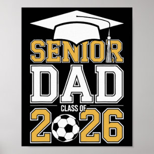 Poster Papa senior Cl de 2026 Diplômé Football 2026 Diplô
