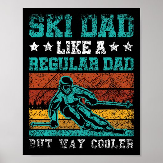 Poster Papa skieur comme un papa normal mais bien plus co (Devant)