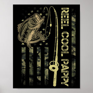 Poster Papa super cool camouflage homme drapeau américain