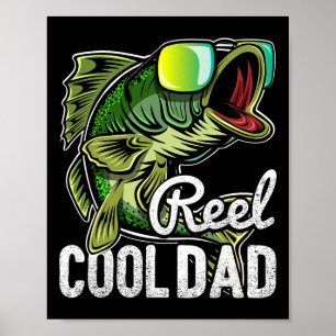 Poster Papa super cool lunettes de soleil de pêche drôle 