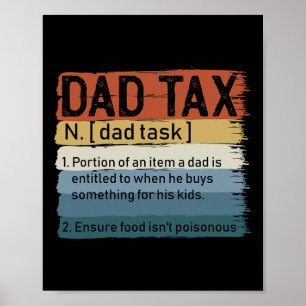 Poster Papa Taxes Fête des pères Sarcastique Awesome Dads