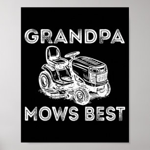 Poster Papa tond la pelouse drôle tondeuse à gazon Fête d