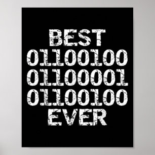 Poster Papa toujours en code binaire Ingénieur logiciel p
