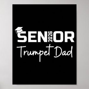 Poster Papa trompette senior 2026 parent de classe fier d