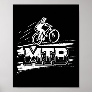 Poster Papa VTT Papa Cycliste Drôle de Vélo