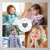 Poster Papa We Love You Heart 4 Photo Collage (Devant)