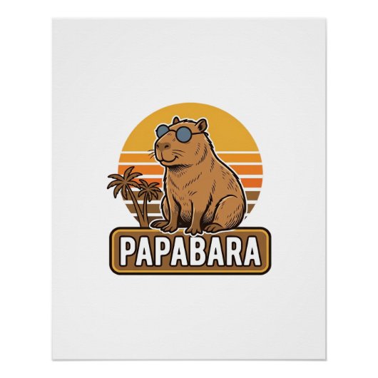Poster PAPABARA Conception vectorielle de papa capybara r (Devant)