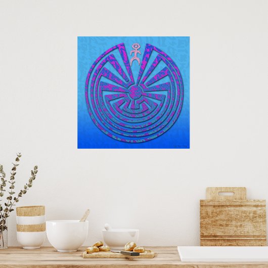 Poster Papago Maze bleu et violet (Cuisine)