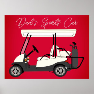 Poster Papa's Sports Voiture Golf Panier Imprimer l'affic
