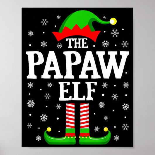 Poster Papaw Elf Funny Christmas Family Matching  (Devant)