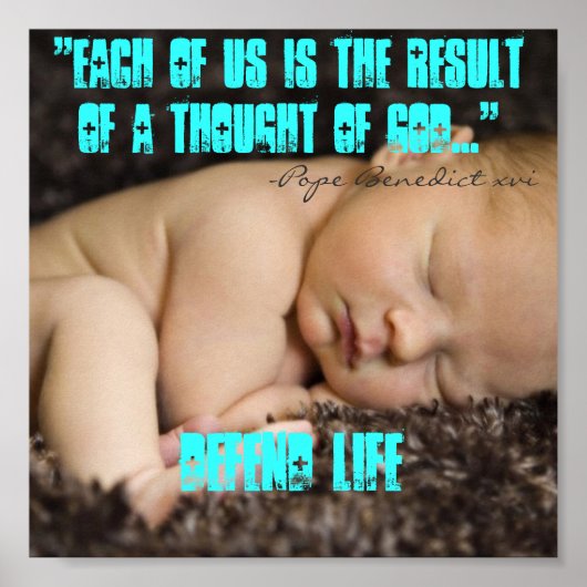 POSTER PAPE BÉNÉDIQUE SUR LA VIE (Devant)