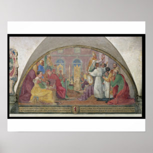 Poster Pape Eugene IV consacrant le couvent de San mars