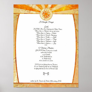 Poster PAPE FRANCIS= ST FRANCIS PRAYER=Bamboo2 SIMPLE