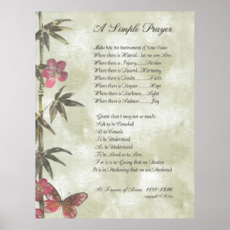 Poster PAPE FRANCIS=ST. PRIÈRE SIMPLE FRANCIS=Bambou2