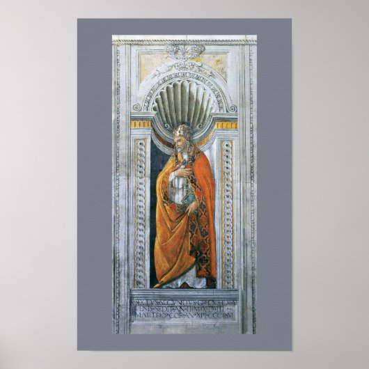 Poster Pape Saint Sixte II par Sandro Botticelli (Devant)
