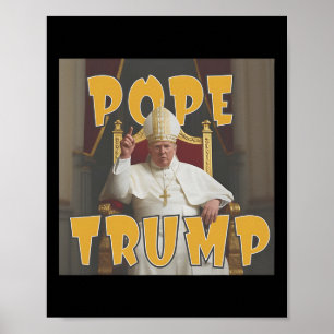 Poster Pape Trump Drôle Trump Vatican Chrétien Rétro Chu