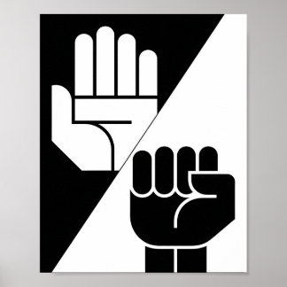 Poster Paper Beats Rock – Minimalist Black & White art
