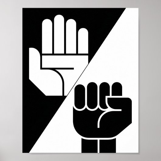 Poster Paper Beats Rock – Minimalist Black & White art (Devant)