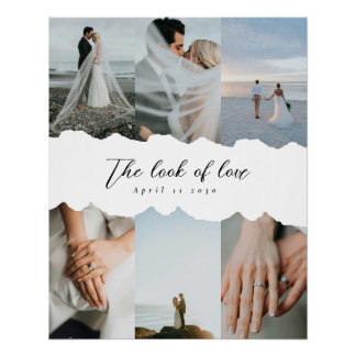 Poster Paper Style Wedding Customizable Photo Collage