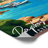 Poster Paphos Chypre illustration de voyage vintage (Coin)