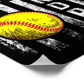 Poster Papi de softball Drapeau américain Fête des pères (Coin)
