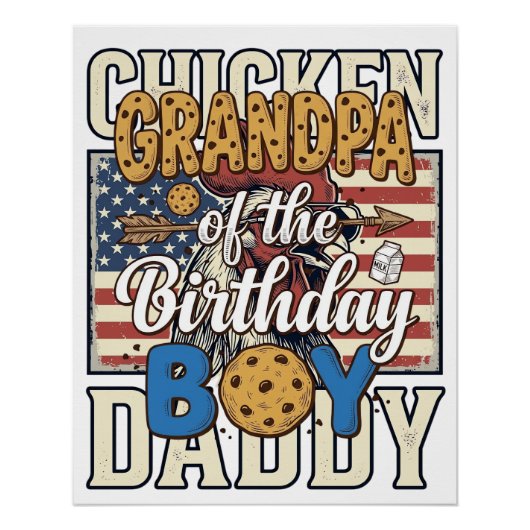 Poster Papi du gâteau d'anniversaire du garçon Lait de co (Devant)