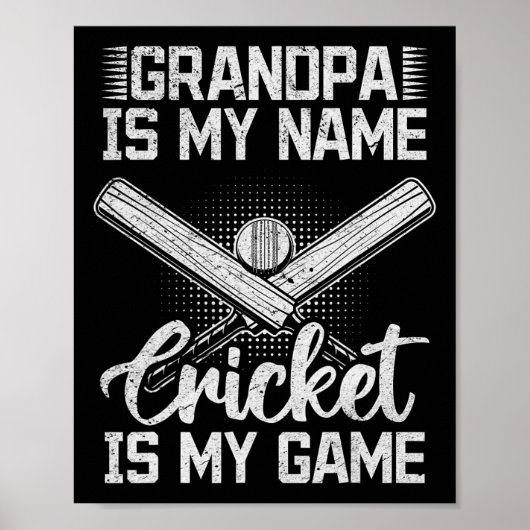 Poster Papi est mon nom Cricket est mon jeu - Cricket Gr (Devant)
