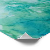 Poster Papier Avec Peinture Bleue, Verte Et Noire Abstrai (Coin)