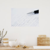 Poster papier blanc avec texte et un stylo (Cuisine)