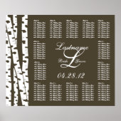 Poster Papier blanc Birch Trees Mariage Seing Chart (Devant)