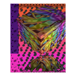 Poster Papier Carré optique Cube équilibré