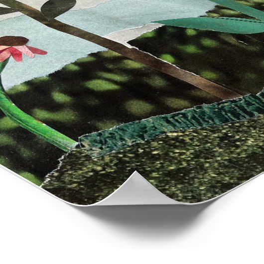 Poster Papier Collage de fleurs violettes (Coin)