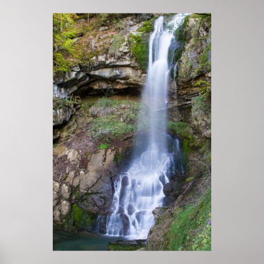 Poster Papier d'affiche Cascade et Roches (Matte) (Devant)