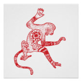 Poster Papier d'affiche Mandala Monkey (Devant)
