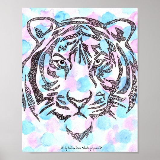 Poster Papier d'affiche Motif Tiger Tessellation (Devant)