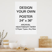 Poster papier d'archives personnalisé de 24 po x 3 (Cuisine)