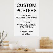 Poster papier d'archives personnalisé de 27 po x 3 (Cuisine)