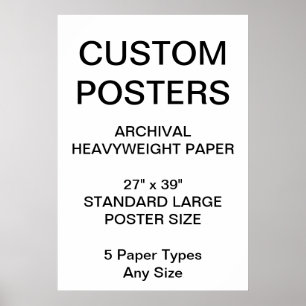 Poster papier d'archives personnalisé de 27 po x 3