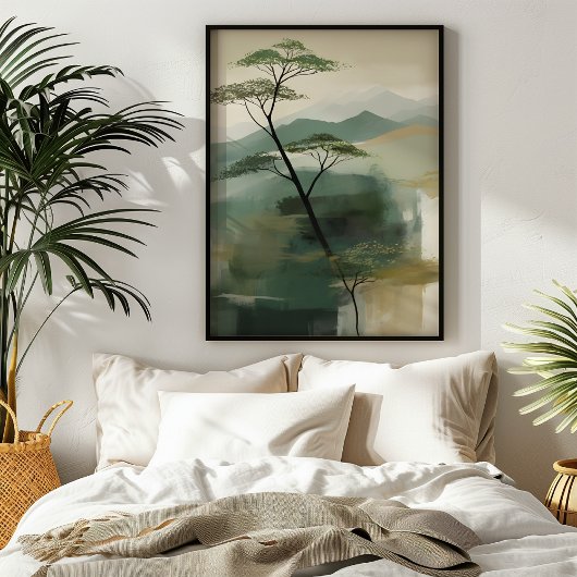Poster Papier d'art mural Japandi Mystic Peaks