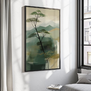 Poster Papier d'art mural Japandi Mystic Peaks