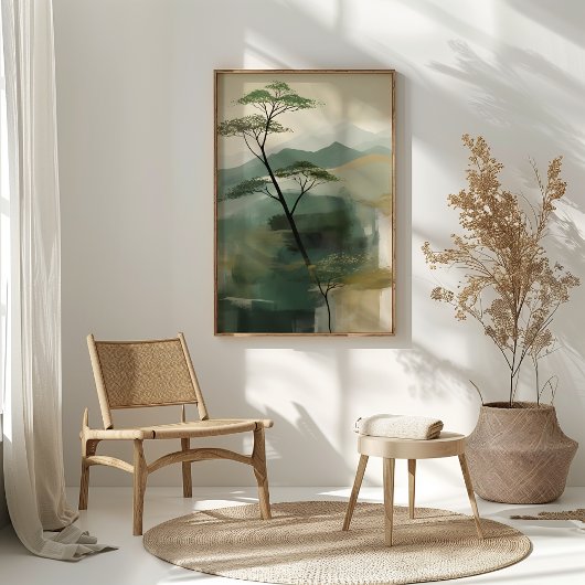 Poster Papier d'art mural Japandi Mystic Peaks